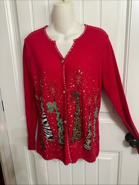 Nwots Vintage Jack b Quick Christmas Cardigan Medium